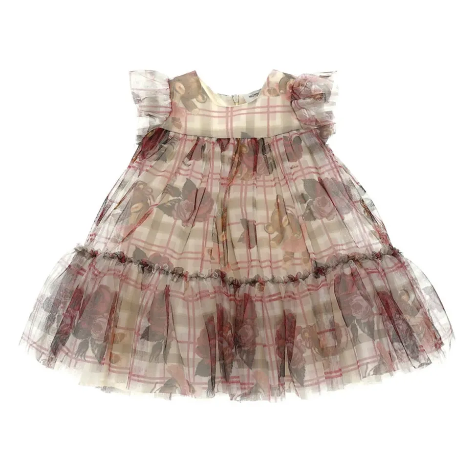 Abito in tulle check e rose