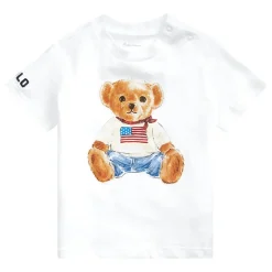 Baby Gutter Polo Bjørn T-skjorte i Hvit