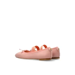 Ballerinasko i skinn med elastisk reim