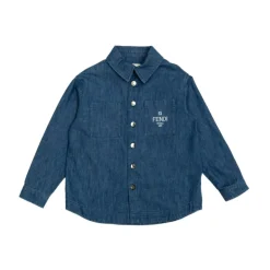 Barn Brodert Logo Denim Jakke