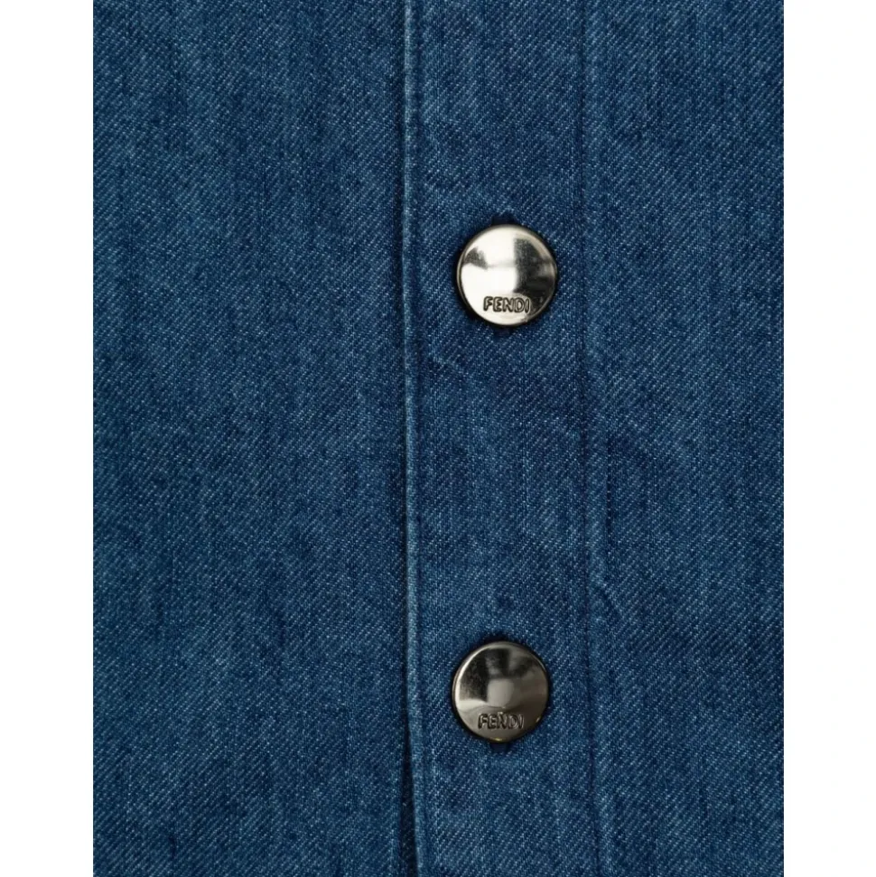 Barn Brodert Logo Denim Jakke
