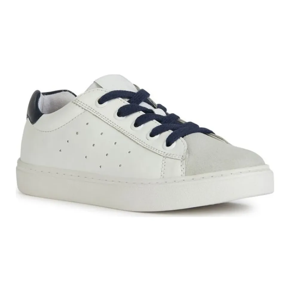 Barn Hvite Marineblå Sneakers