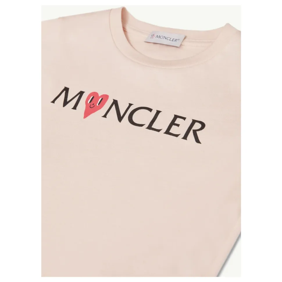 Barn Rosa T-skjorte Erme Patch Logo