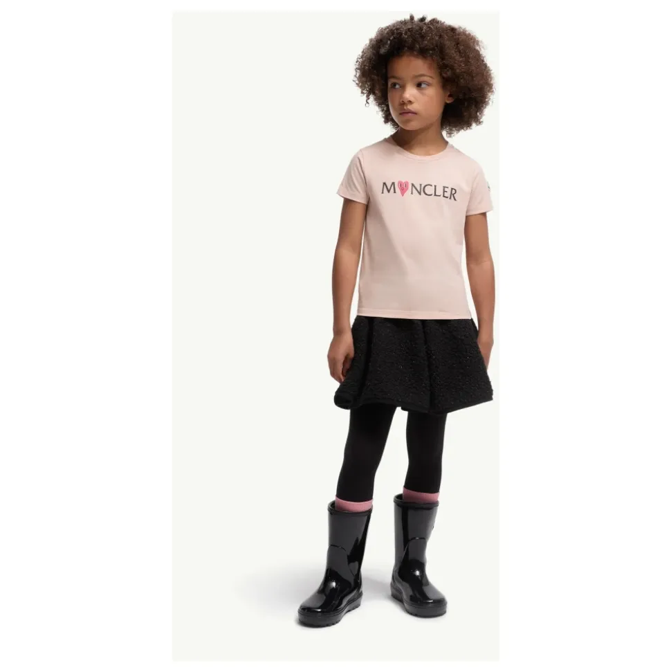 Barn Rosa T-skjorte Erme Patch Logo