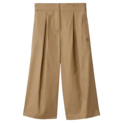 Beige bomullslogo-bukser for barn