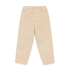 Beige Twill Bomullsbukser Tapered Ben