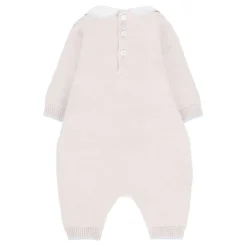 Beige ull jumpsuit med Peter Pan-krage