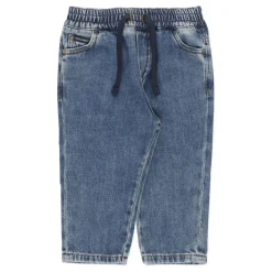 Blå Denim Gutt Bukser Elastisk Midje