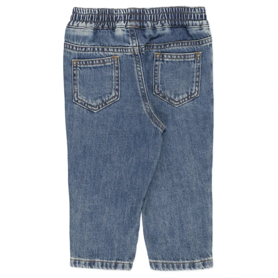 Blå Denim Gutt Bukser Elastisk Midje