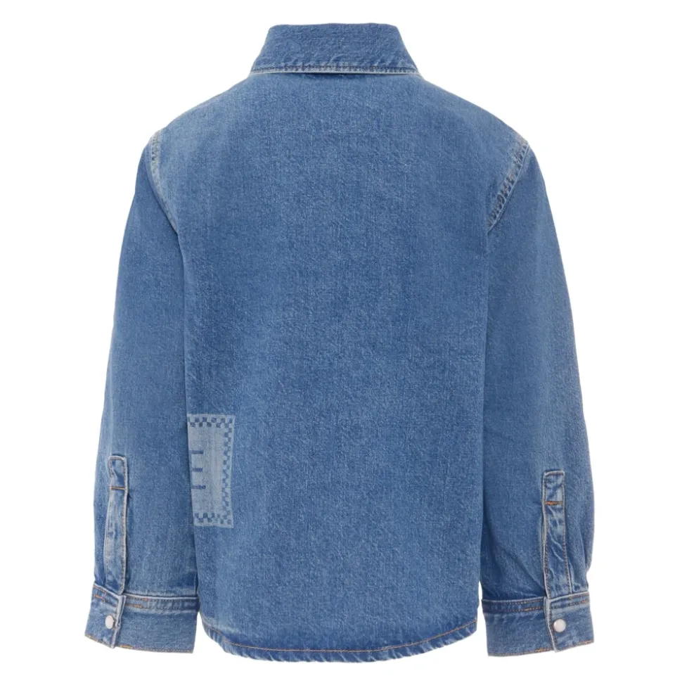 Blå Denim Langermet Skjorte