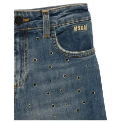 Blå Denim Studded Bukser