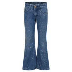 Blå Flare Jeans med Lurex Stjerner