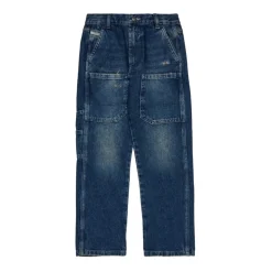 Blå Jeans med Frontknappelukking