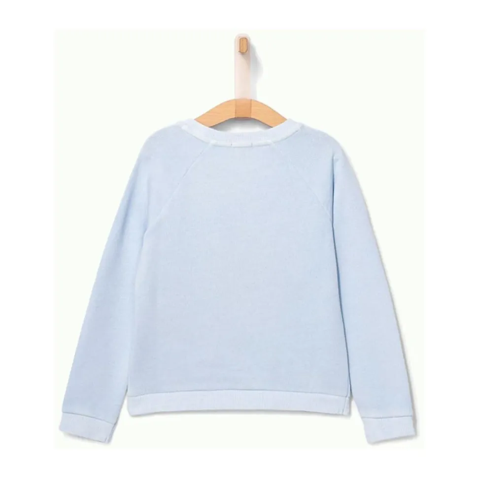 Blå Leopard Brodert Sweatshirt