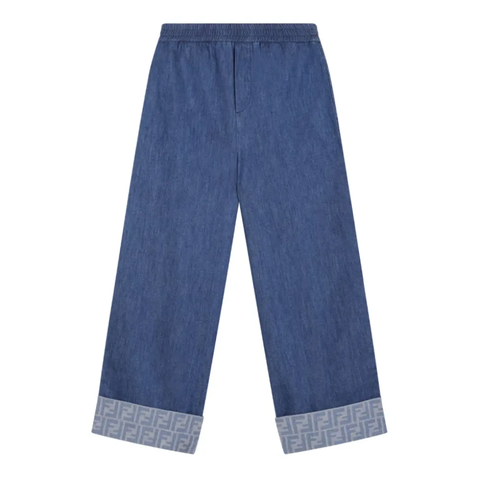 Blå lettvekts denim bukser