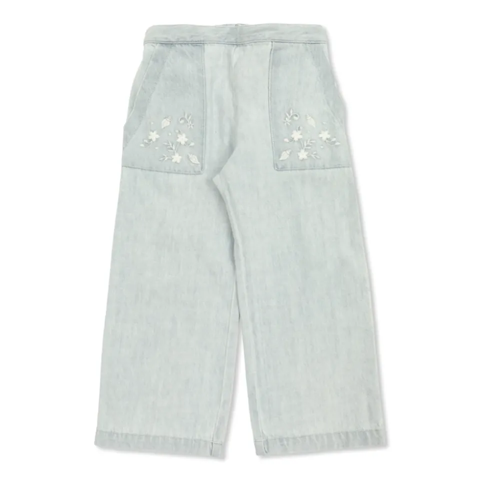 Blomsterbroderte jeans