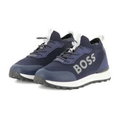 Blå Sneakers med Logoskrift