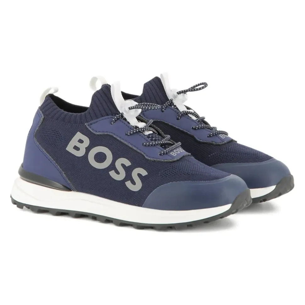 Blå Sneakers med Logoskrift