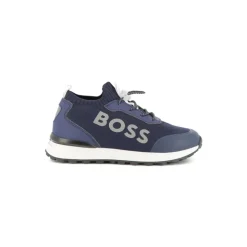 Blå Sneakers med Logoskrift
