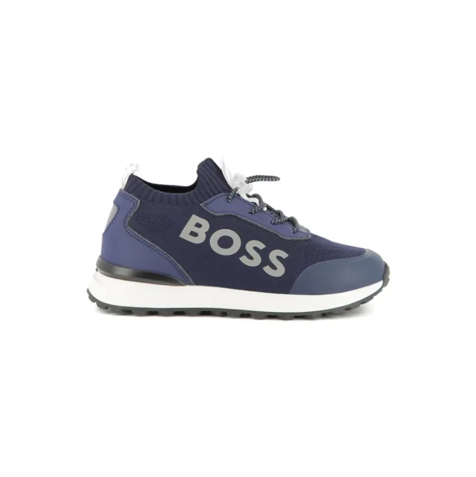 Blå Sneakers med Logoskrift