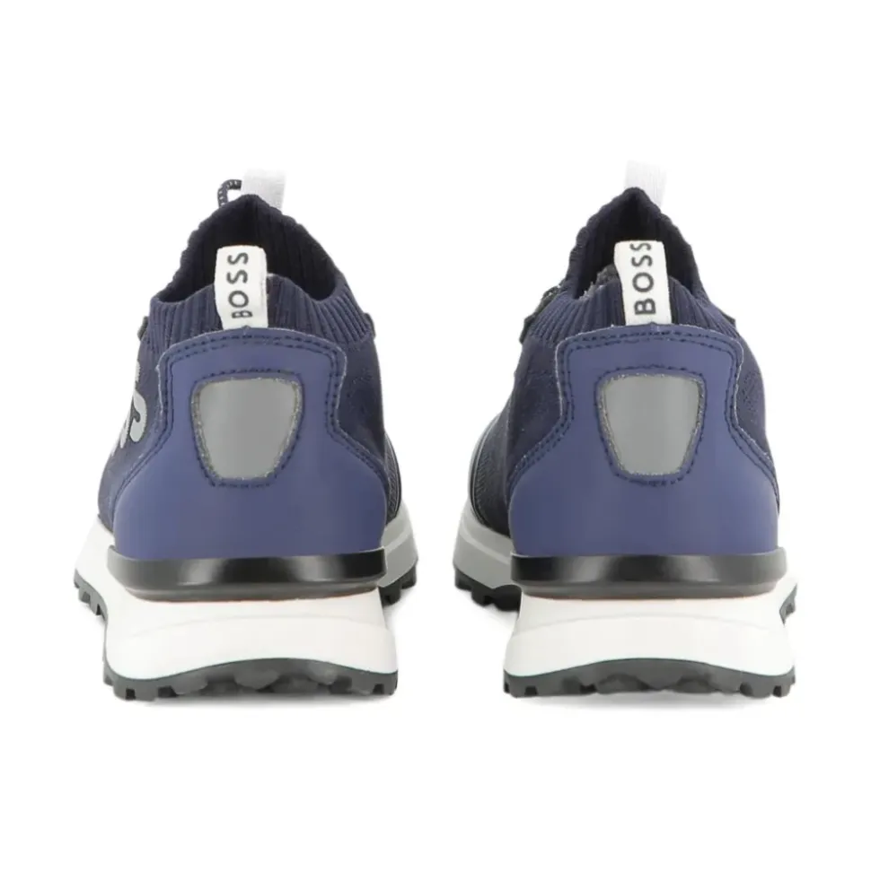 Blå Sneakers med Logoskrift