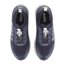 Blå Sneakers med Logoskrift