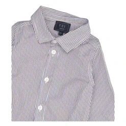 Blåstripet bomulls poplin skjorte