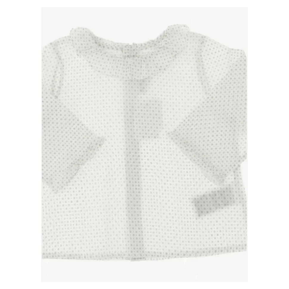 Bluse laget av ren bomullskrage