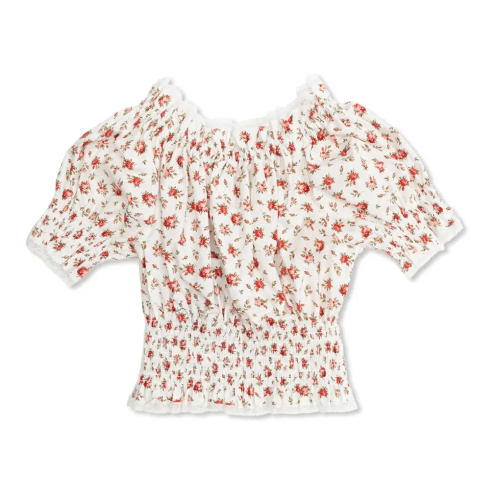 Bluse med blomstermotiv