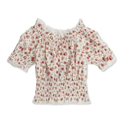 Bluse med blomstermotiv
