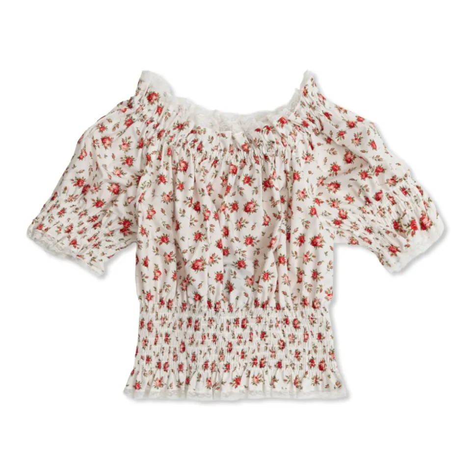 Bluse med blomstermotiv