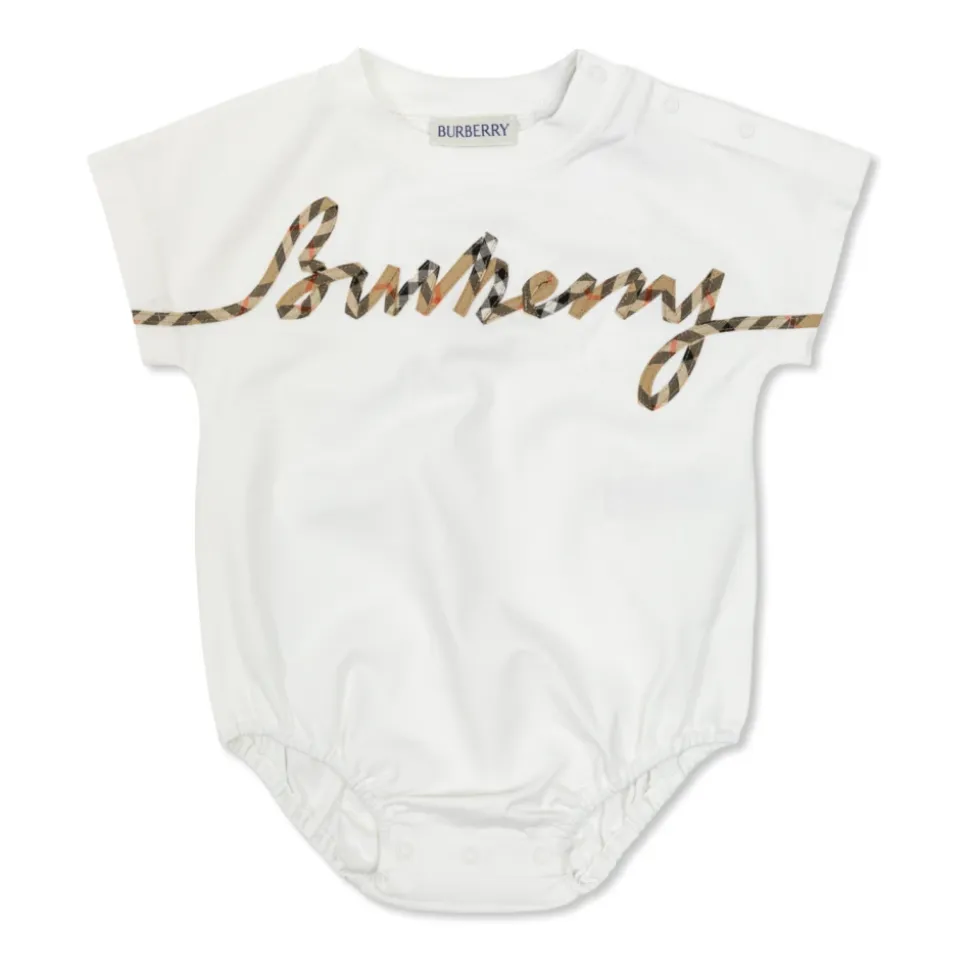 Body med Burberry Check-logo i kursiv skrift i bomull