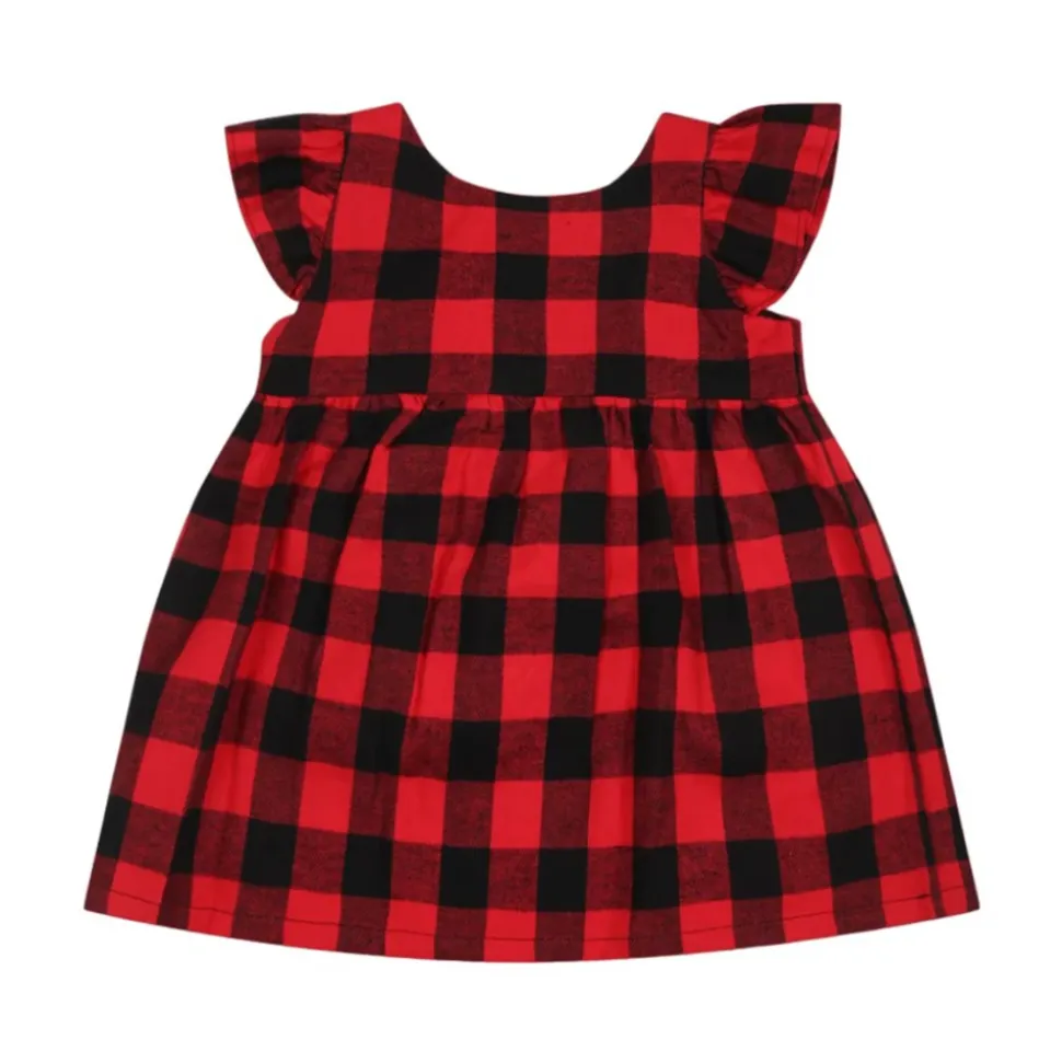 Bomull Babysett med Tartan Overalls og Skjorte
