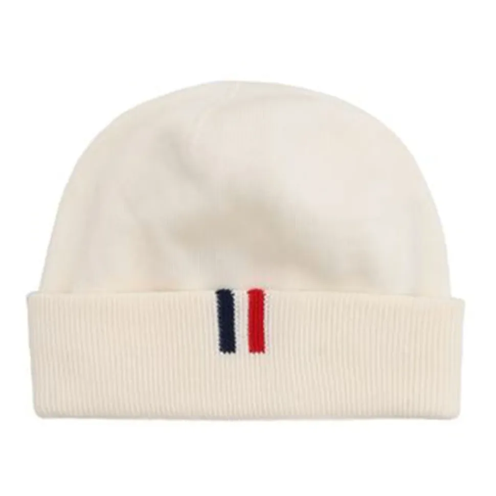 Bomullsbeanie med brettet kant og logodetalj