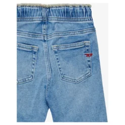 Bomullsjeans med elastisk midje og mansjetter