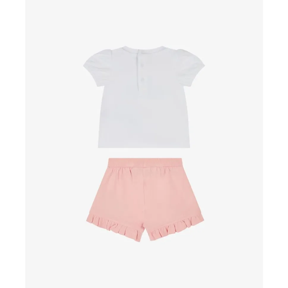 Bomullsjersey T-skjorte og shorts sett