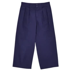 Bomulls Poplin Plisserte Bukser