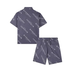 Bomullssett med logo-skjorte og shorts