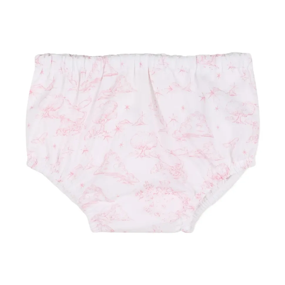 Bomullssett med trykt kjole og bloomers