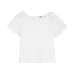 Brodert bomulls-t-skjorte