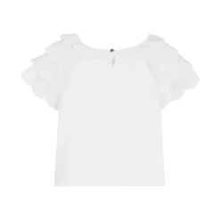 Brodert bomulls-t-skjorte
