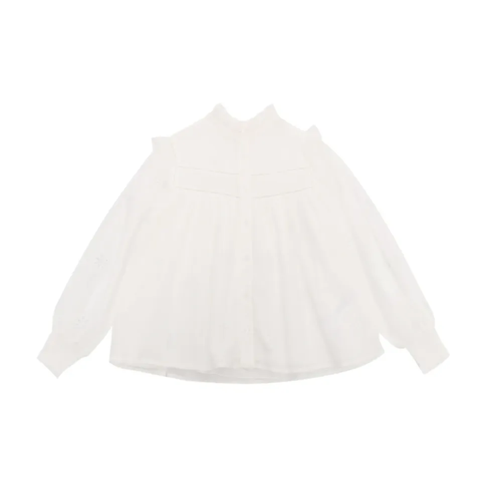 Broderte Stjerner Off-White Skjorte