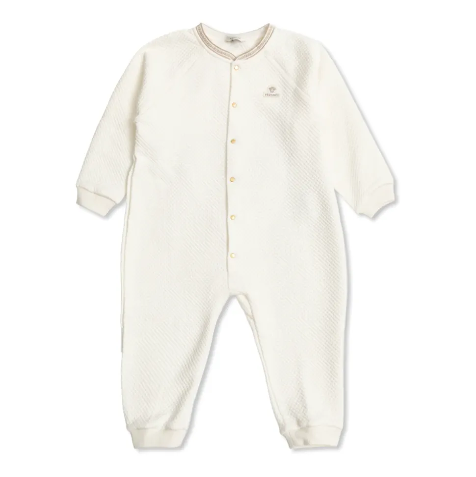 Brodert Matelassé bomullsjersey-sovedress