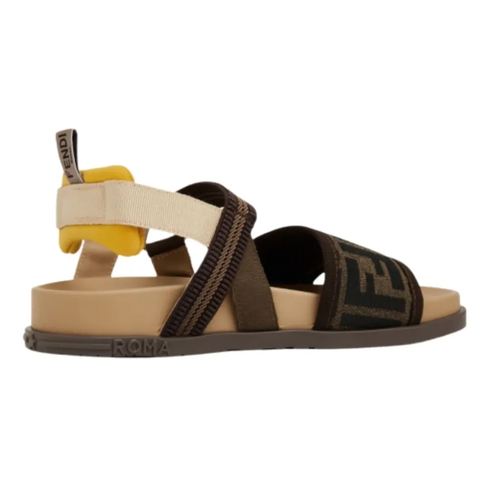 Brune juniorsandaler med FF-logo