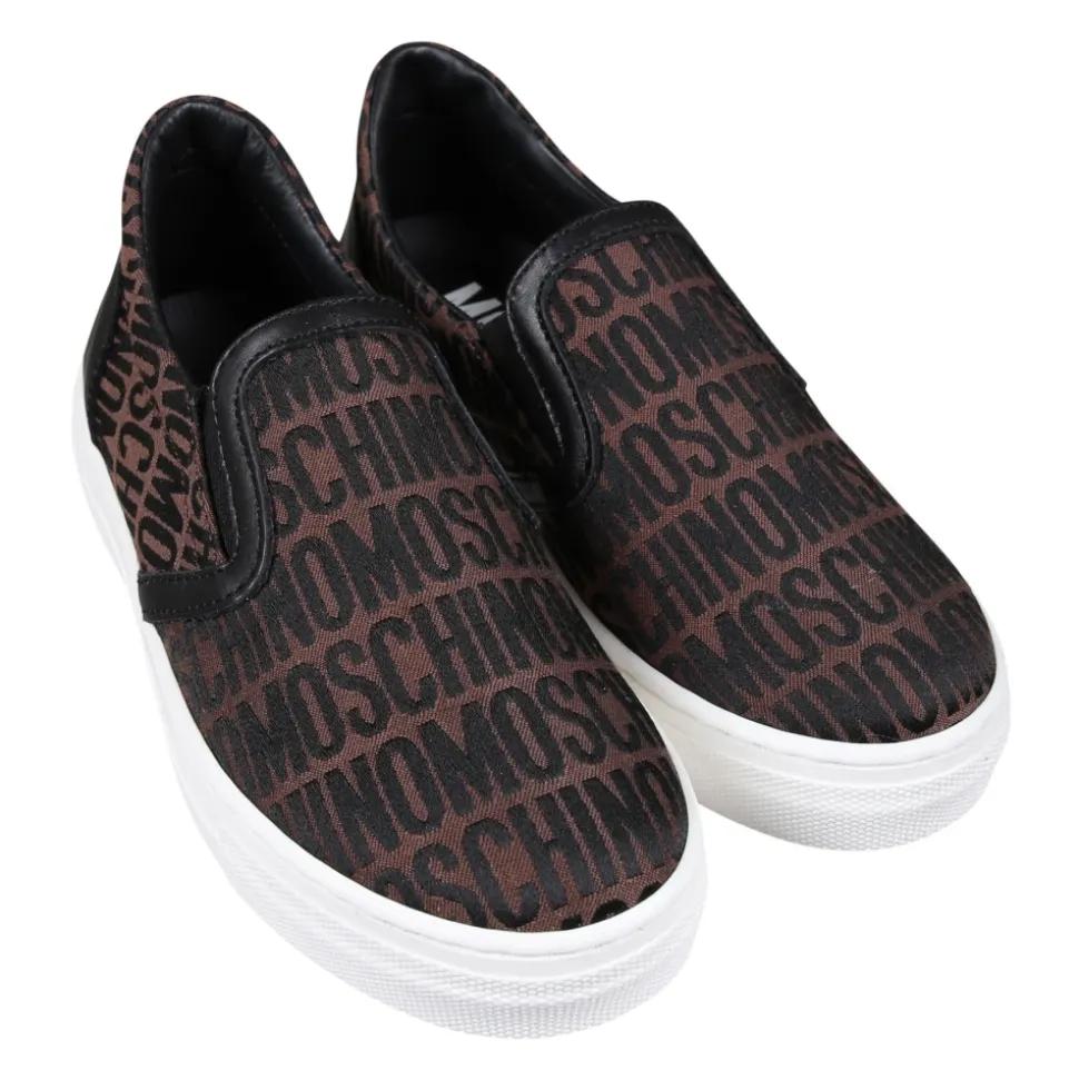 Brun Slip On Sko med Elastiske Detaljer
