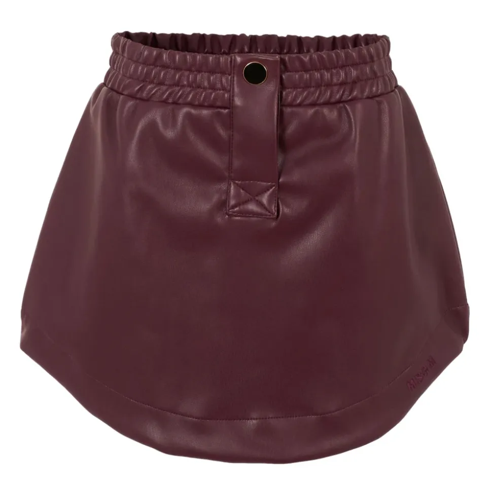 Burgunder Faux Skinn Casual Skjørt