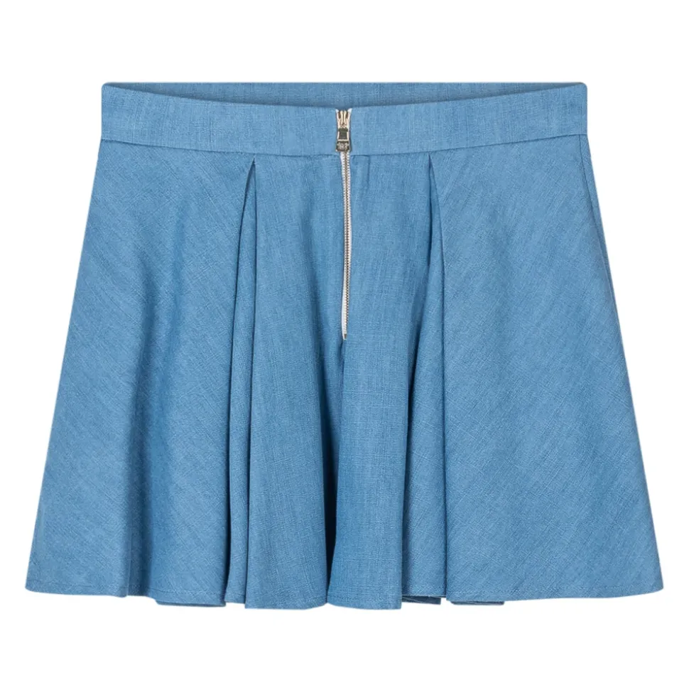 Button Pleated Skirt