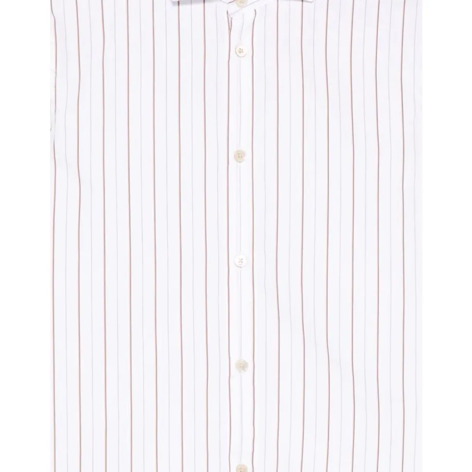 Camicia a righe con logo sul fondo