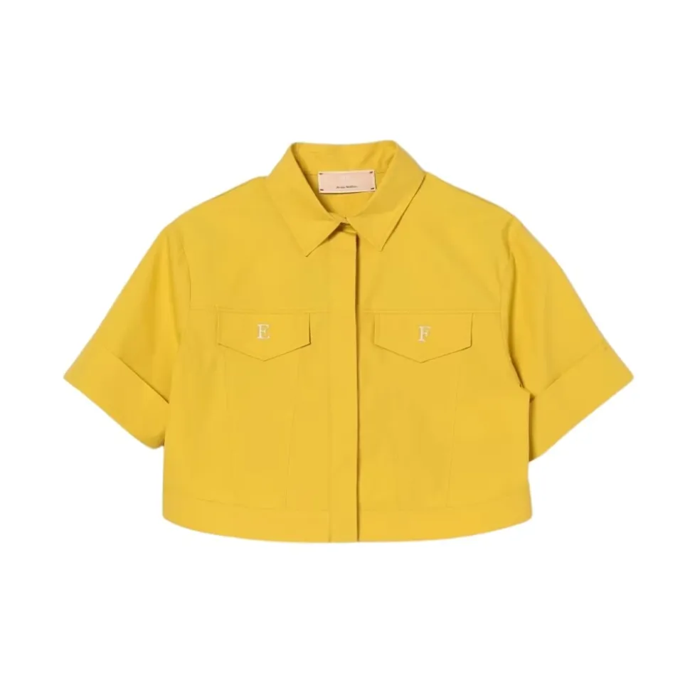 Camicia crop con logo