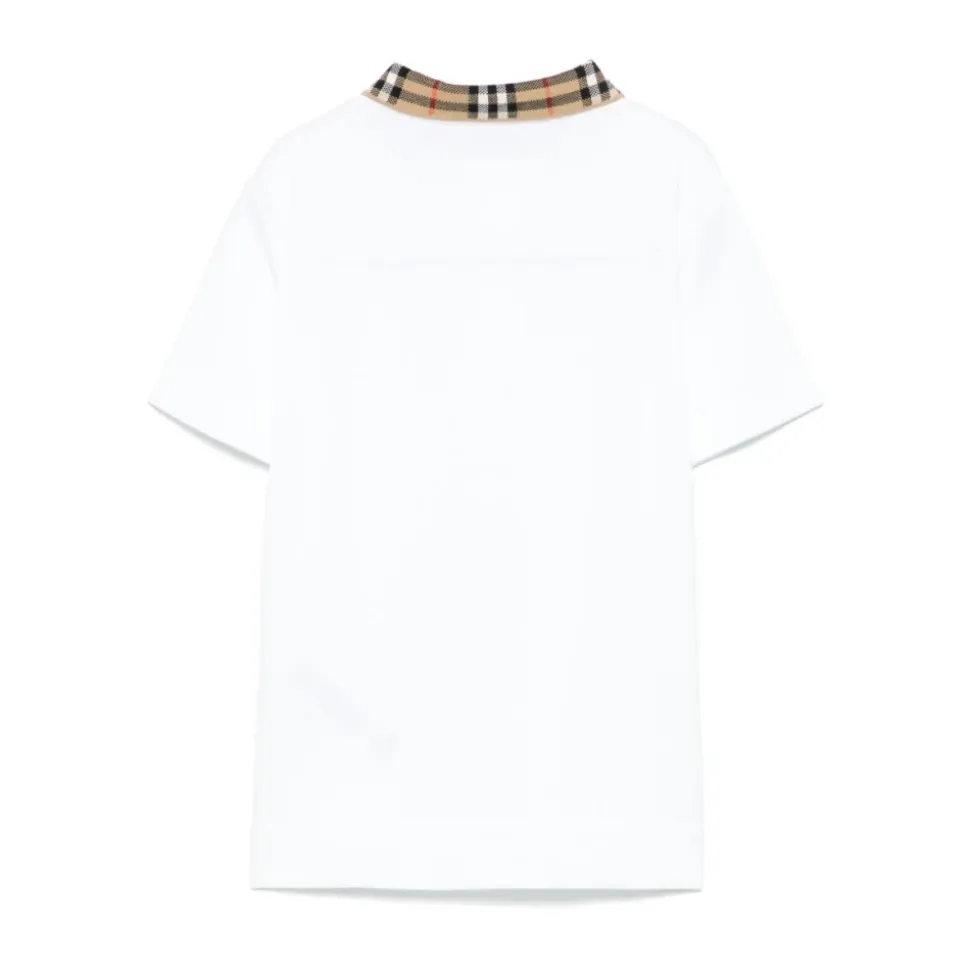 Check Collar Cotton Polo Shirt